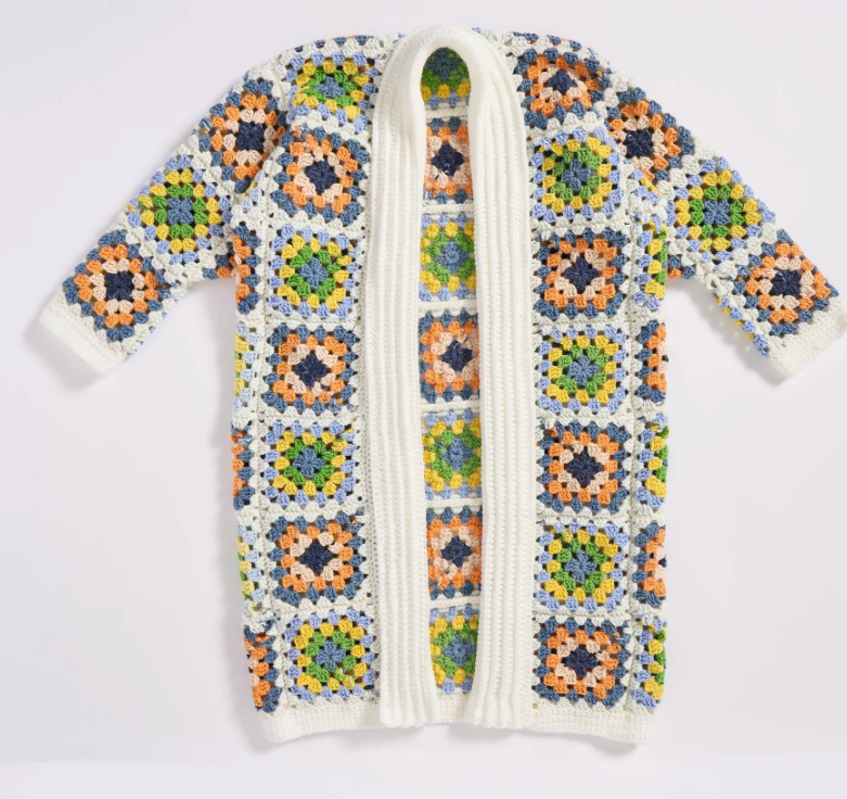 Crochet Granny Square Coatigan