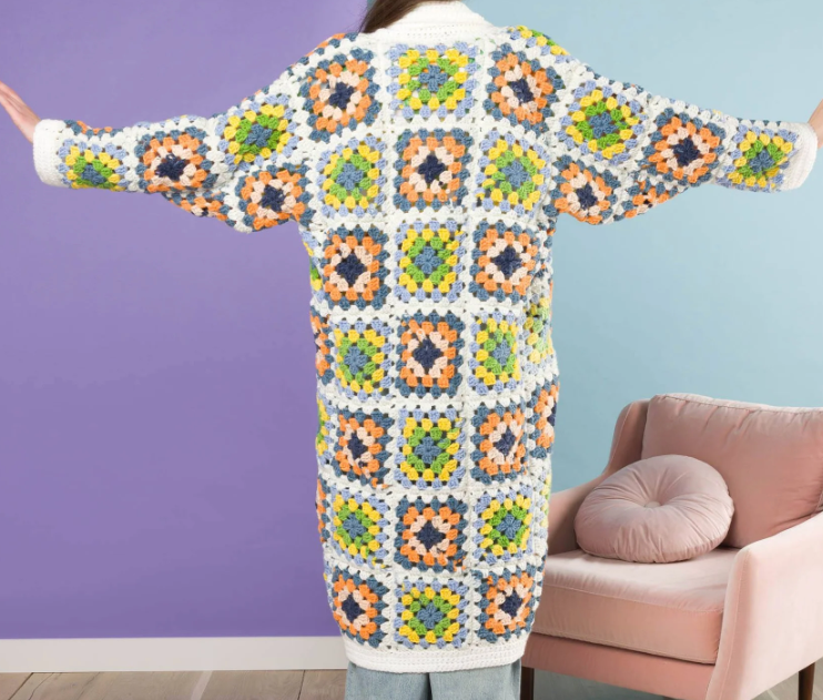 Crochet Granny Square Coatigan