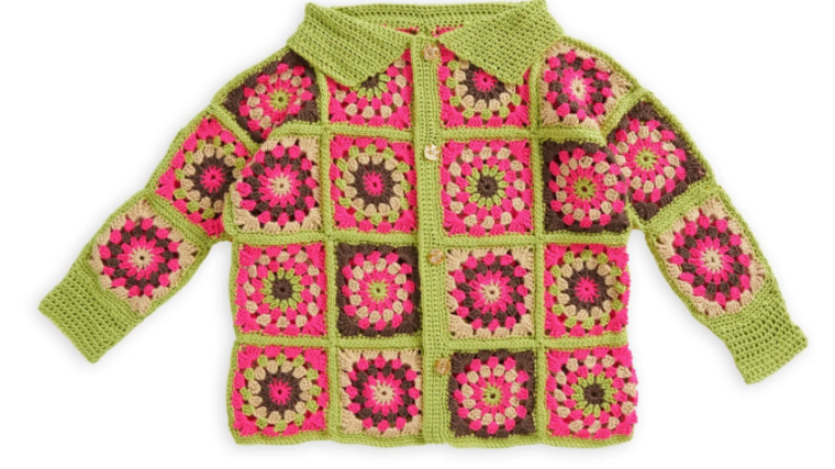 Bold Crochet Granny Square Cardigan Pattern